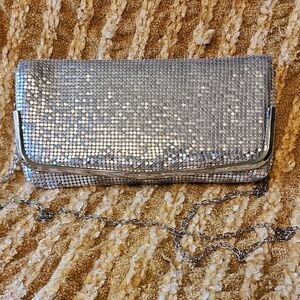 Lulu Townsend Clutch Purse Sparkling Silver LIKE NEW